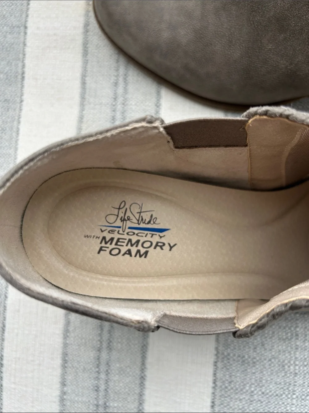 Life Stride Taupe  Ankle Booties - Slip-On Style